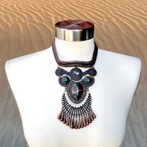 Opal Fashion Statement Bib Necklace